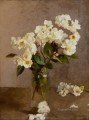 Pequeñas rosas blancas flor moderna impresionista Sir George Clausen